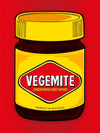 Vegemite, loud and proud—yellow lid, red diamond, and Aussie attitude in pop-art dots. Hero image from Nessy Pop Art, celebrating the national icon with a wink and a smear.